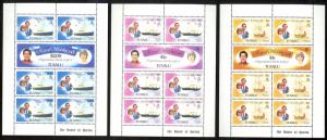 TUVALU 1981 CHARLES AND DIANA Royal Wedding Set in Sheetlets Sc 157-162 MNH