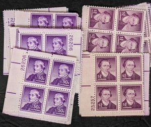 EDW1949SELL : USA 1955-58 Scott #1051 (45 P/Bs), 1052 (20 P/Bs) All VF, Mint NH.