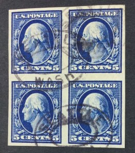 MOMEN: US STAMPS #347 BLOCK USED XF $220+ LOT #48374