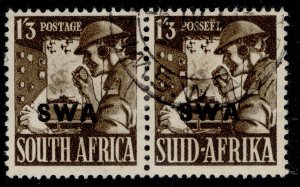 SOUTH WEST AFRICA GVI SG120, 1s 3d olive-brown, FINE USED. Cat £23.