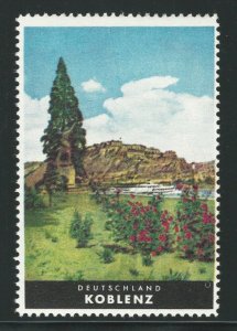 Koblenz, Germany, German Tourism Poster Stamp, Cinderella Label, N.H.