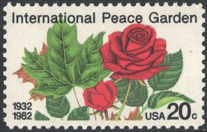 SC#2014 20¢ International Peace Garden Single (1982) MNH