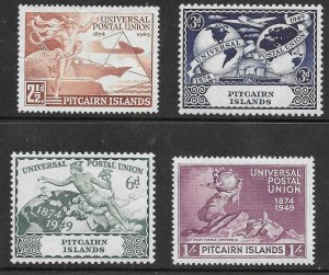 Pitcairn Islands (1949) - Scott # 13 - 16,  MH
