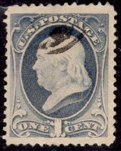 US Stamp #206 1c Gray Blue Franklin Used SCV $1.00