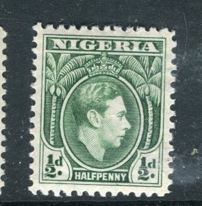 NIGERIA; 1938 early GVI portrait issue fine Mint hinged Shade of 1/2d. value