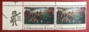 1975 US Scott 1563 MNH pair with Zippy 10 cent Birth of Liberty Lot 1136