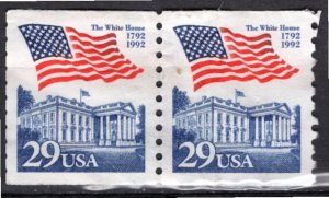 USA; 1992: Sc. # 2609:  Used Perf. 10 Coil Se-Tenant Single Stamps