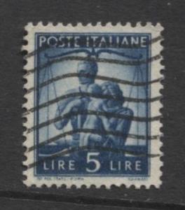 Italy - Scott 472 - Definitive -1945 -VFU - Single 5.l Stamp