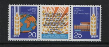 German Democratic Republic DDR  #1206-1207a MNH 1970  cereal and bread congress