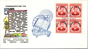 Philippines FDC 1956 - 5th Annual WCOPT Conference - 4x5c Stamp - Block - F43132