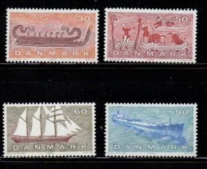 Denmark Sc 472-5 1970 Ships stamp set mint NH