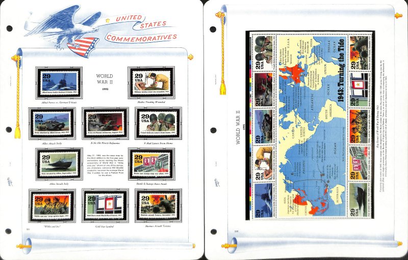 United States Stamp Collection in White Ace Album, 1993-1996 MNH in Mounts