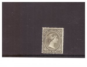 FALKLAND ISLANDS SC. 6b 1883 4 PENCE QUEEN VICTORIA MH YE10