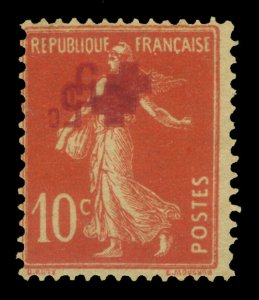 FRANCE 1914 RED CROSS Issue  10c+5c red - DOUBLE SURCH. Sc# B1var (Maury#147var)