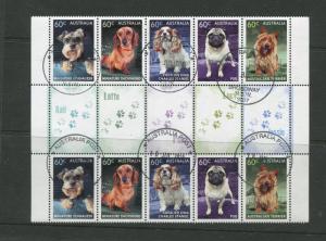 Australia - Scott 3866-3870 - Dogs Issue  -2013 - VFU- Gutter Strip-10 Stamps