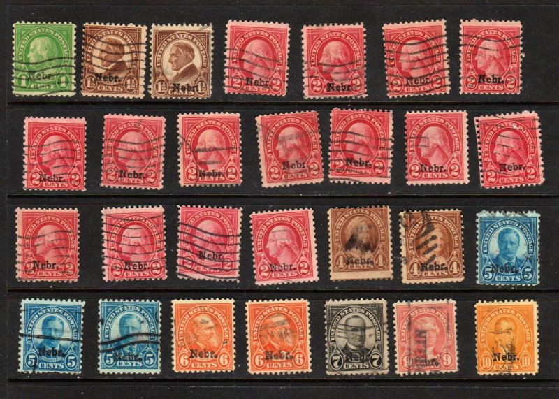 Nebr ovpts DEALER OVERSTOCK 28 stamps total⭐⭐⭐⭐⭐