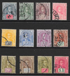 SARAWAK SG50/61 1918 DEFINITIVE SET USED (r)