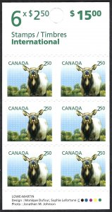 Canada #2717a $2.50 Baby Bull Elk (2014). Booklet of 6 stamps. MNH