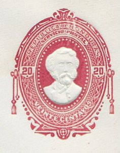 Honduras mint envelope 20 cent embossed postage. 1893.  Nice