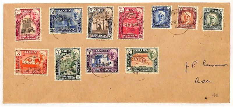 AE126 British Empire 1944 ADEN *Shir & Mukalla* Pictorials Set{11} to 5r Cover