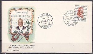 Italy, Scott cat. 970. Composer Umberto Giordano issue. First day cover.