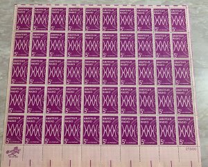 Scott 1260 AMATEUR RADIO Sheet of 50 US 5¢ Stamps NH 1964 Slight Selvage Bend