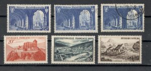 FRANCE - 6 MNH/MH/ USED STAMPS - COLOR VARIETY - Mi.No. 857/60 - 1949.