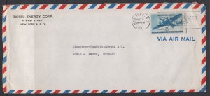 US 1951 Commercial Airmail Cover (DE Corp) To Germany