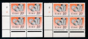 IRELAND 774 MINT NH 10p PLATE BLOCKS 4, 1A 1A INCLUDES 1 EA. DIFF.PAPERS