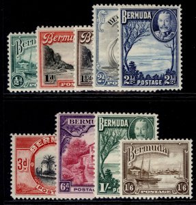 BERMUDA GVI SG98-106, 1936-47 complete set, M MINT. Cat £32.