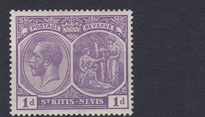 ST KITTS  1921 - 29   S G 39A    1D   PALE VIOLET     MH   NO2