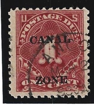 Canal Zone Scott #J12 Used 1c Postage Due O/P 2021 CV $27.50