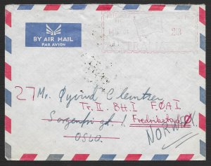 Australia Machine Stamped Entiere Envelope from Australia to Norway
