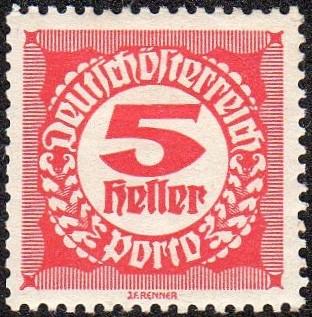 Austria J75 - Mint-H - 5h Numerals (1920)