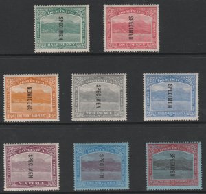 DOMINICA 1921 ROSEAU SPECIMEN   set of 8