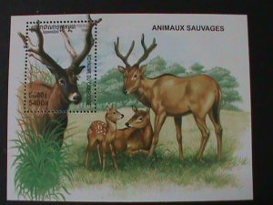 CAMBODIA-1999- BEAUTIFUL LOVELY DEER FAMILY-MNH S/S-VERY FINE HARD TO FIND