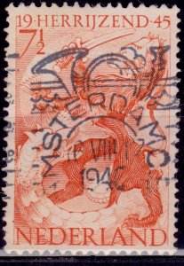 Netherlands, 1945, Lion and Dragon, 7 1/2c, sc#277, used
