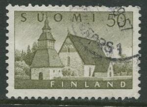 Finland - Scott 338 - Church of Lammi -1956- Used - Single 50m Stamp