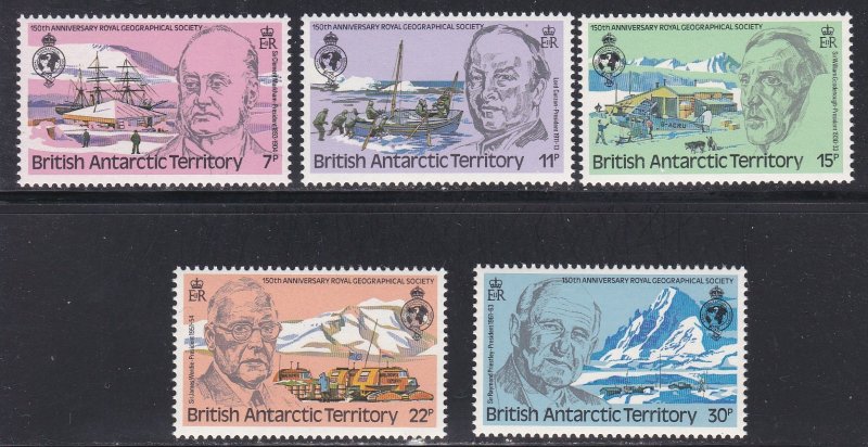 Br. Antarctic Territory # 77-81, Explorers & Scenes, NH, 1/3 Cat.