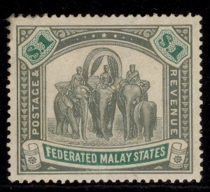 MALAYSIA - Fed Malay EDVII SG48, $1 grey-green & green, M MINT. Cat £120.