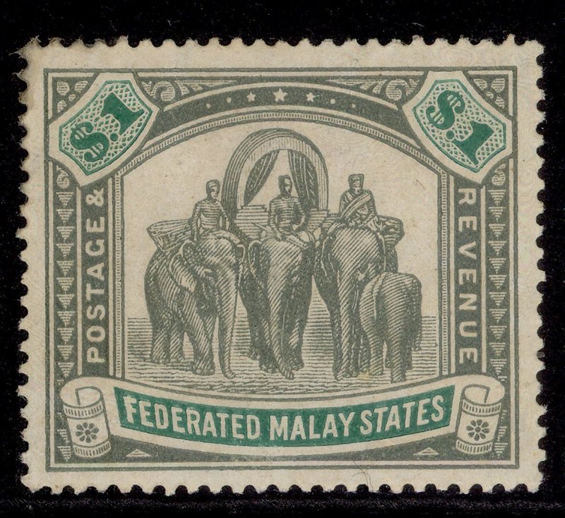 MALAYSIA - Fed Malay EDVII SG48, $1 grey-green & green, M MINT. Cat £120.