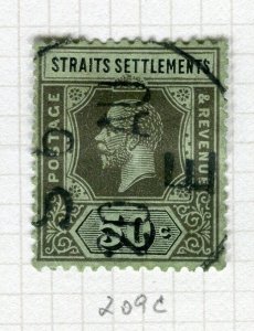STRAITS SETTLEMENTS; 1912 early GV issue fine used Shade of 50c. value
