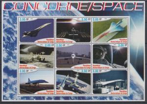 XG-Z228 CONGO BRAZZAVILLE - Concorde, 2002 Space, Aviation MNH Sheet