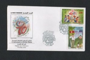 2003- Tunisia- The 70th Anniversary of the Tunisian Scouts-Complete set 2v- FDC 