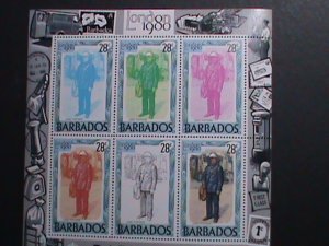 ​BARBADOS-1980-SC#532 LOMDON'80 INTERNATIONAL STAMP SHOW-MNH-S/S-VERY FINE