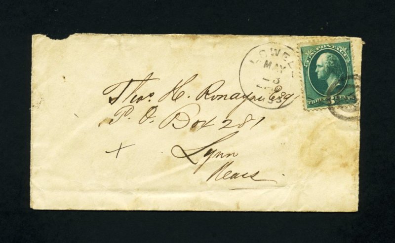 # 207 on cover from Lowell, MA to Lynn, MA - 5-23-1880's
