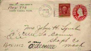 United States, Postal Stationery, 1902 Definitives, Flags, Machine Cancel, Wa...