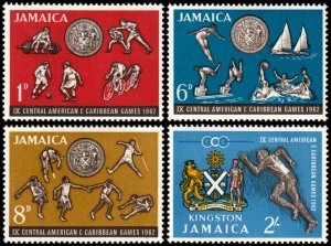 ✔️ JAMAICA 1962 - IX CENTRAL & CARRIBEAN GAMES - SC.  197/200 MNH ** [5CW4A]