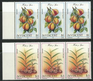 St. Vincent #829-832 Herbs and Spices Flowers Plants Postage Stamps 1985 Mint NH