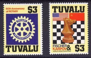 Tuvalu 1986 ROTARY CHESS FLAG set 2 values Perforated Mint (NH)